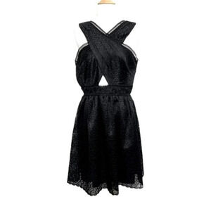 Guess LA 10 sexy black criss cross bodice keyhole lace cocktail dress whimsigoth